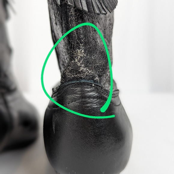 LAREDO Black Fringe Cowgirl Boots: Sz 4 - Picture 9 of 10